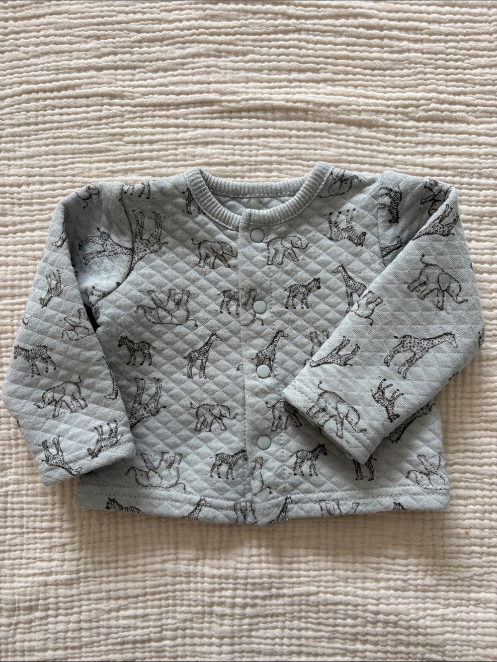 Unbranded Kids Quilted Light Gray Animal-Print Jacket